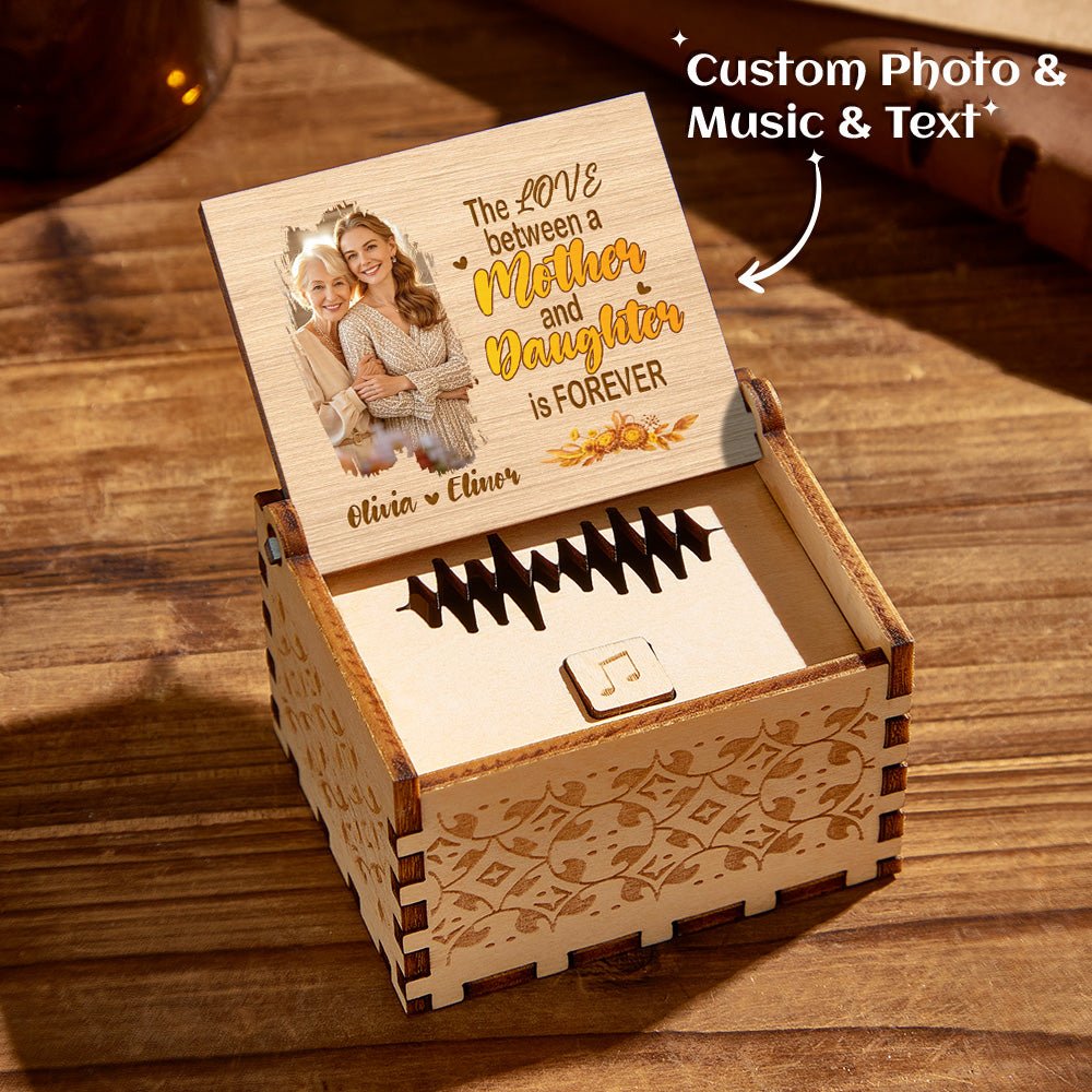 Personalized Wooden Photo Music Box With Voice Recording - Cherished Harbor Gifts