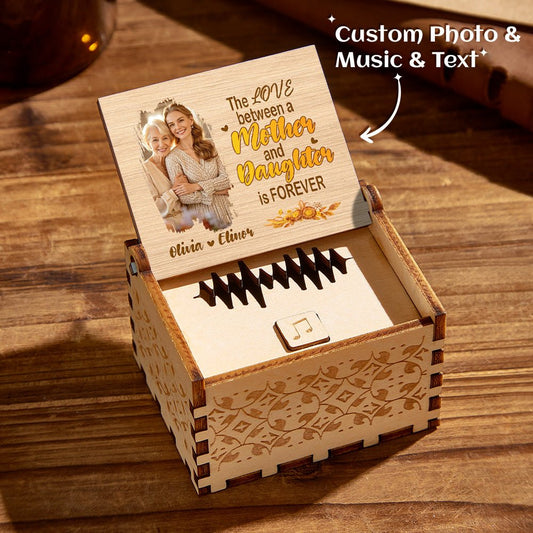 Personalized Wooden Photo Music Box With Voice Recording - Cherished Harbor Gifts