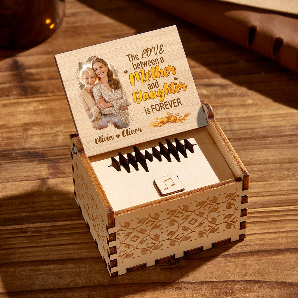Personalized Wooden Photo Music Box With Voice Recording - Cherished Harbor Gifts