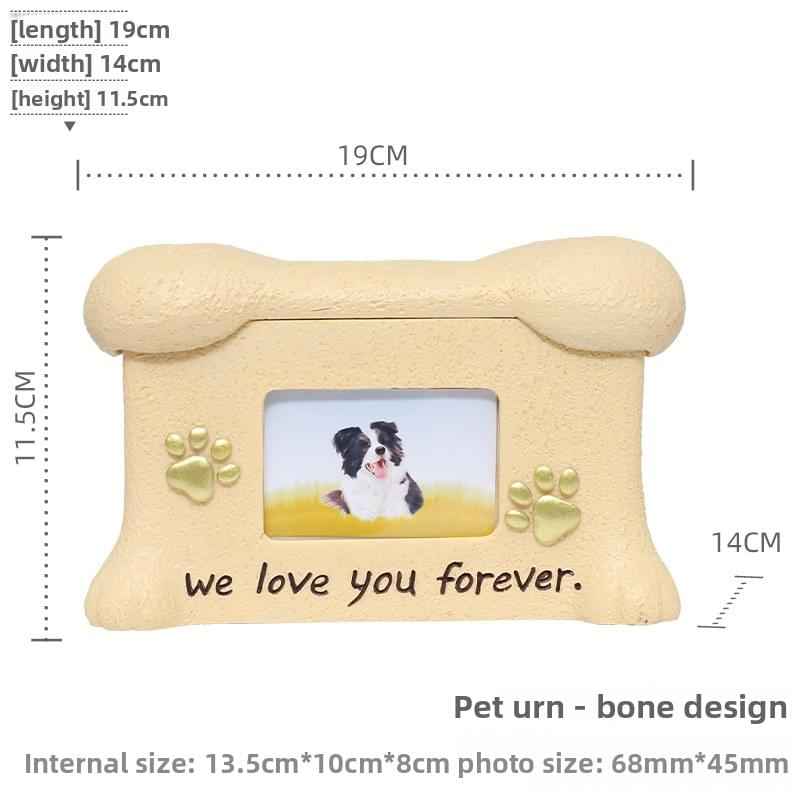 Pet Memorial Urn for Ashes with Photo Frame - Cherished Harbor Gifts