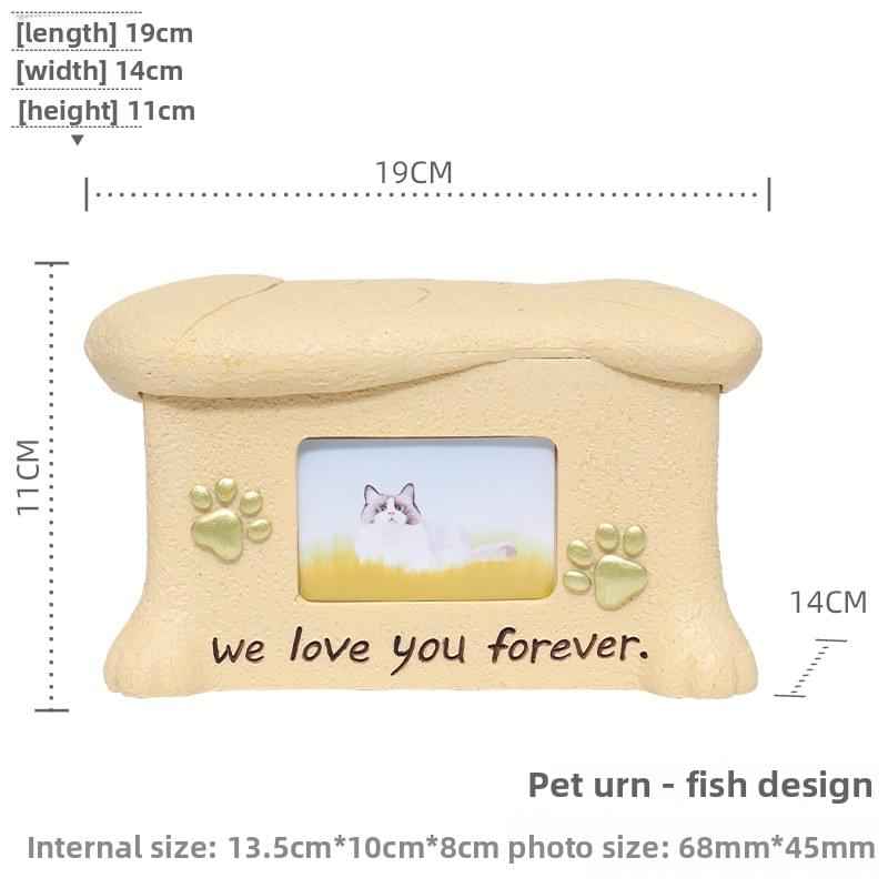 Pet Memorial Urn for Ashes with Photo Frame - Cherished Harbor Gifts