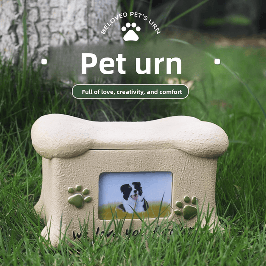 Pet Memorial Urn for Ashes with Photo Frame - Cherished Harbor Gifts