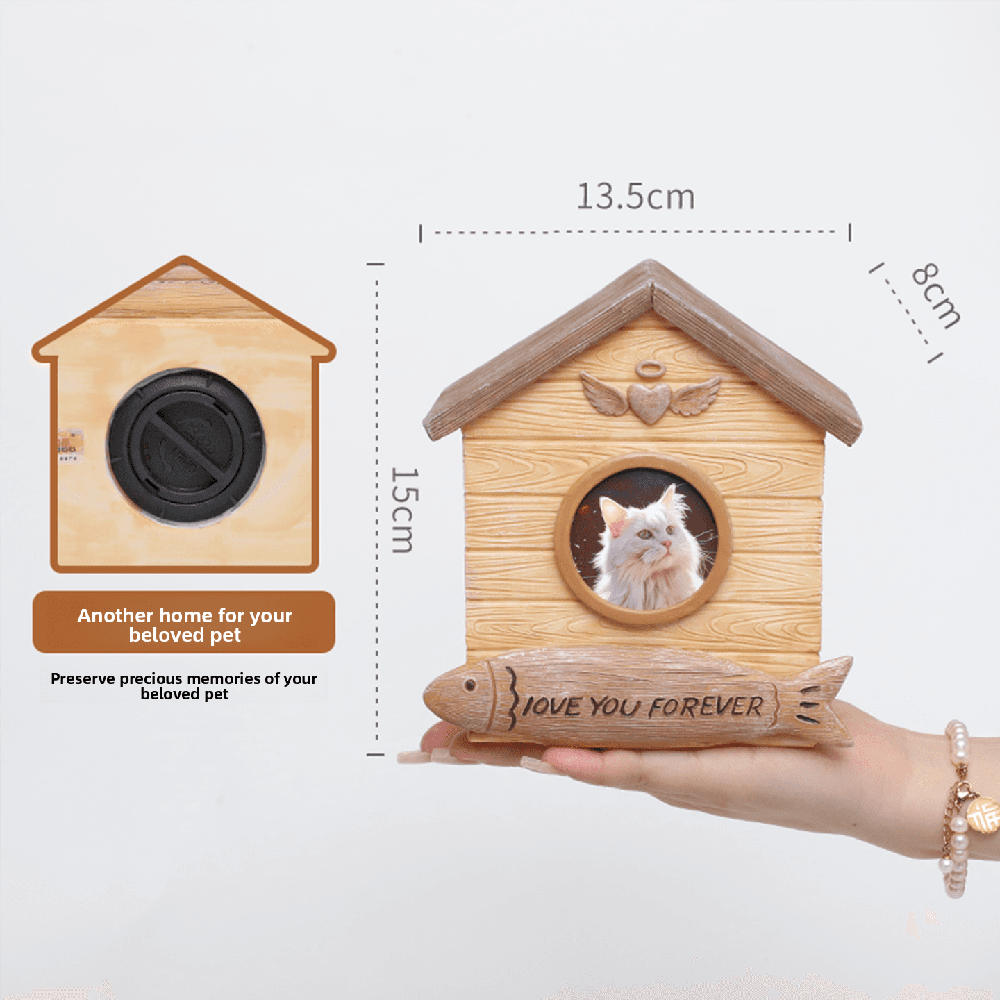 Pet Memorial Urn with Photo Frame - Cherished Harbor Gifts