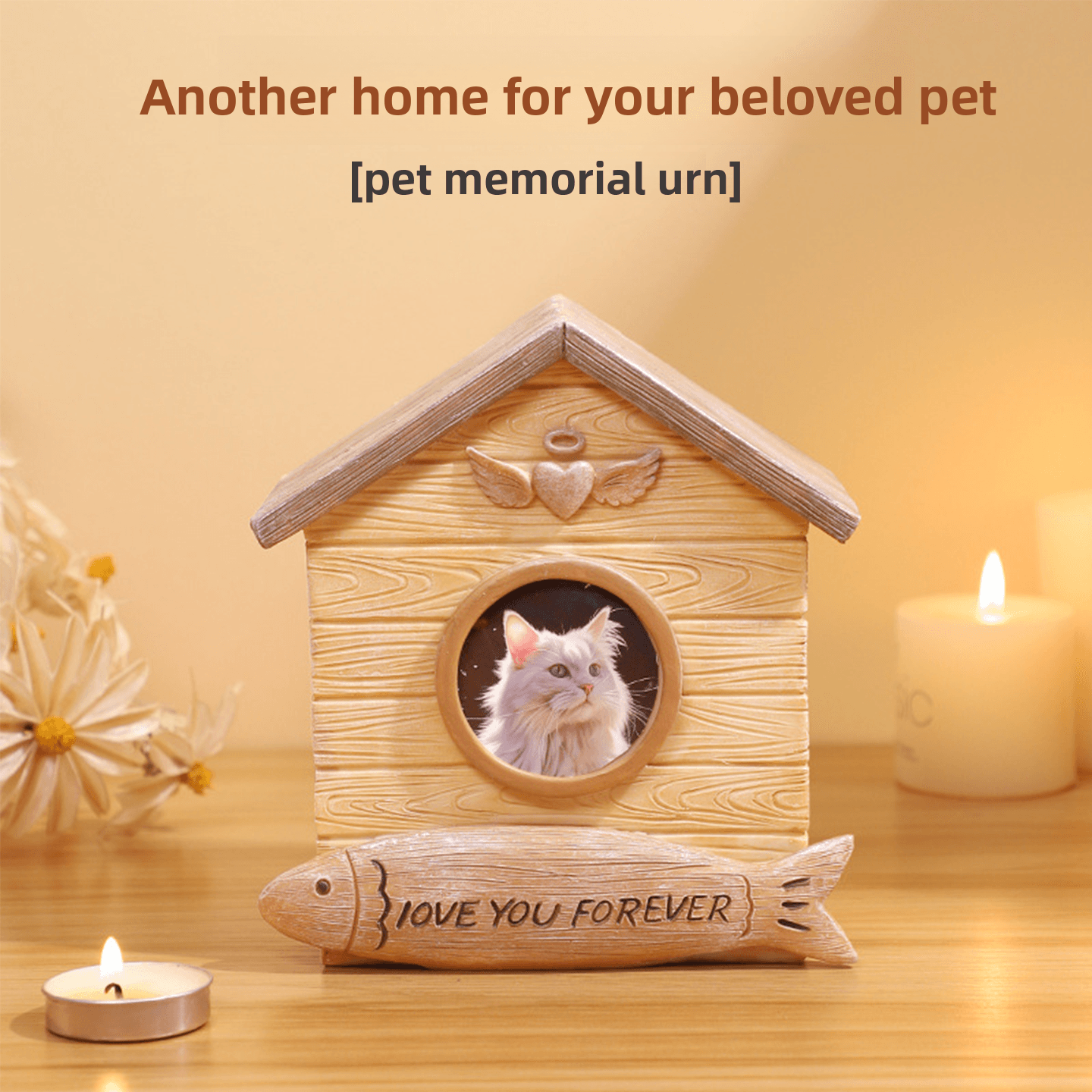 Pet Memorial Urn with Photo Frame - Cherished Harbor Gifts