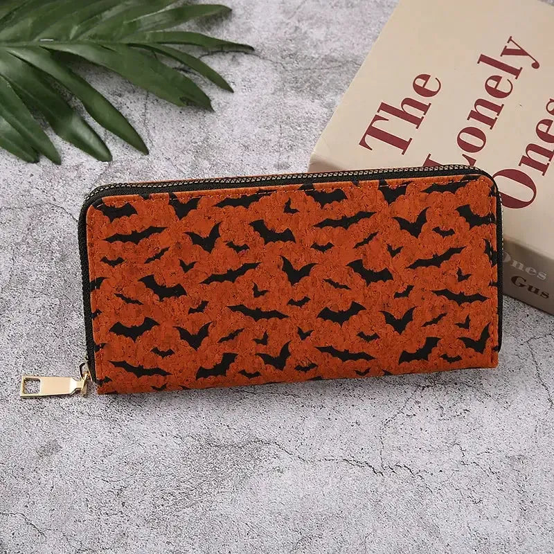 Halloween Bat Wallet - Unisex PU Leather Coin Purse by Cherished Harbor Gifts