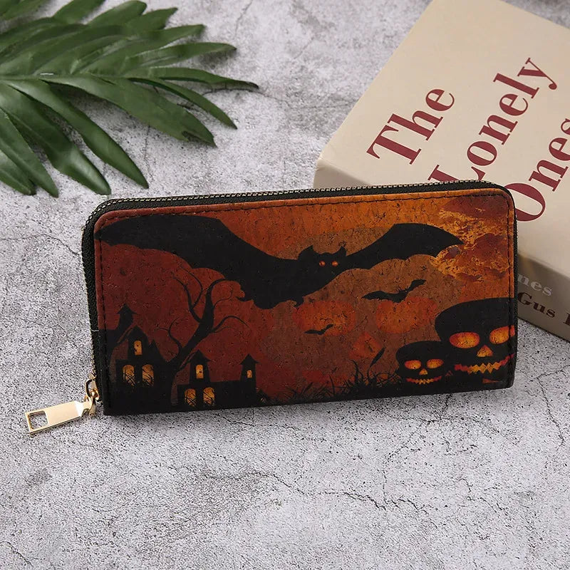 Halloween Bat Wallet - Unisex PU Leather Coin Purse by Cherished Harbor Gifts