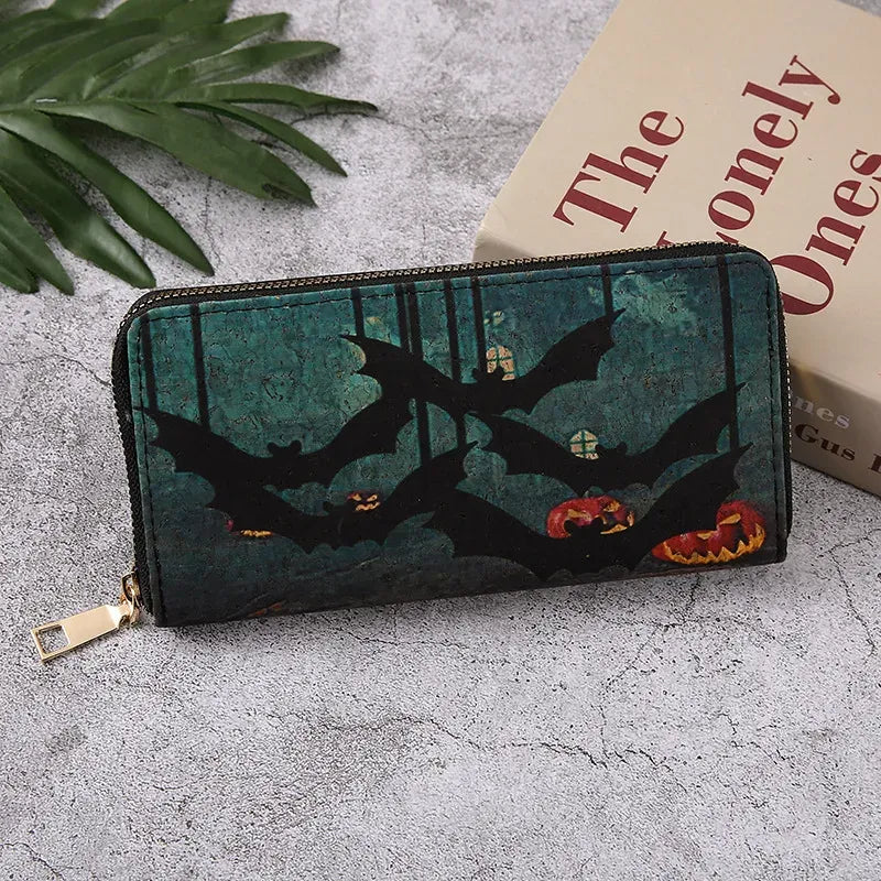 Halloween Bat Wallet - Unisex PU Leather Coin Purse by Cherished Harbor Gifts