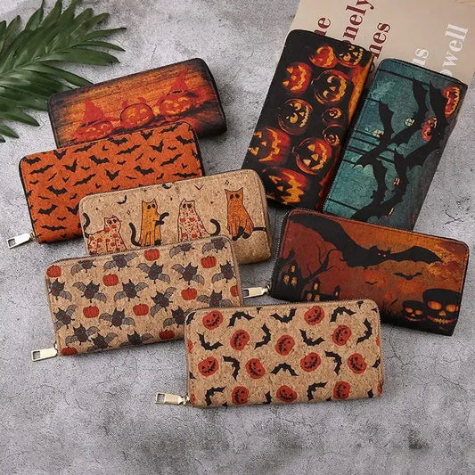 Halloween Bat Wallet - Unisex PU Leather Coin Purse by Cherished Harbor Gifts