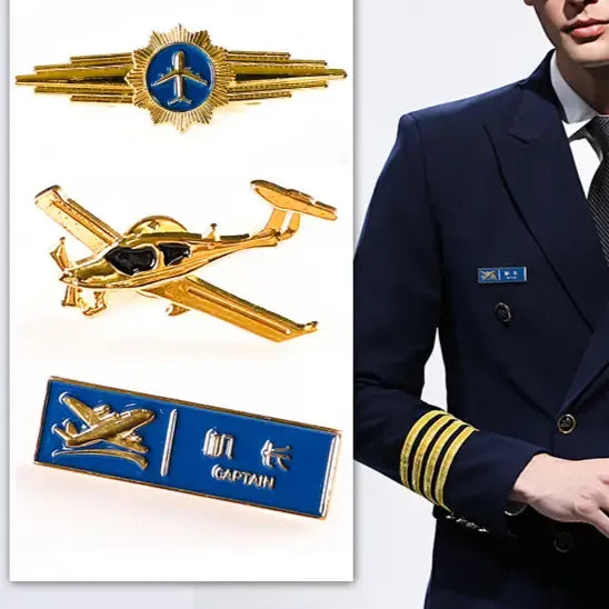 Aviation Pilot Badge | Alloy Airline-Style Flight Crew & Aircraft Emblem Pin by Cherished Harbor Gifts by TED
