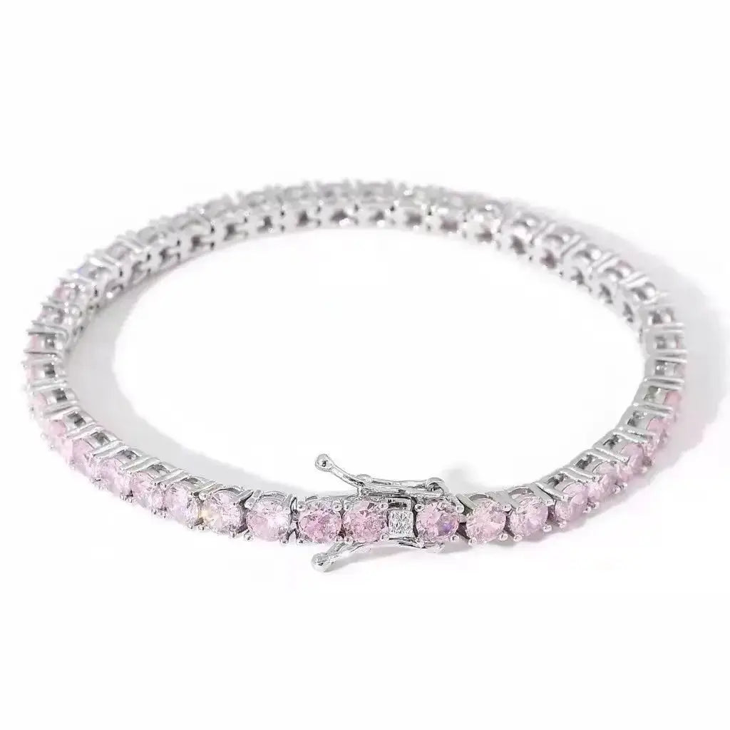 Unisex 4mm Cubic Zirconia Tennis Bracelet & Necklace | Silver, Gold & Rose Gold Jewelry by TED