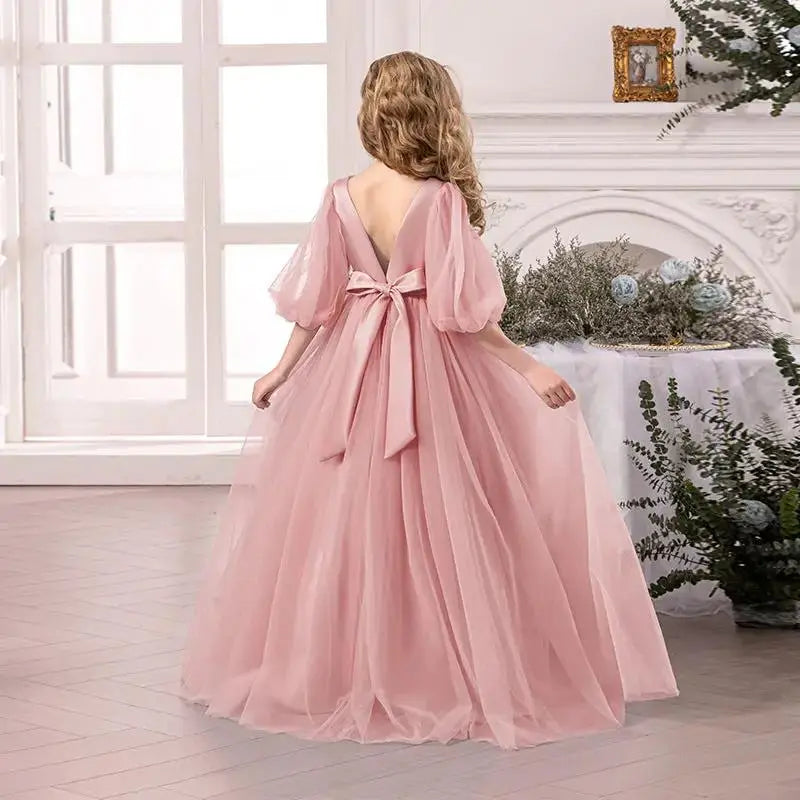 Fluffy Wedding Dress for Girls - Long Princess Party Gown by TED