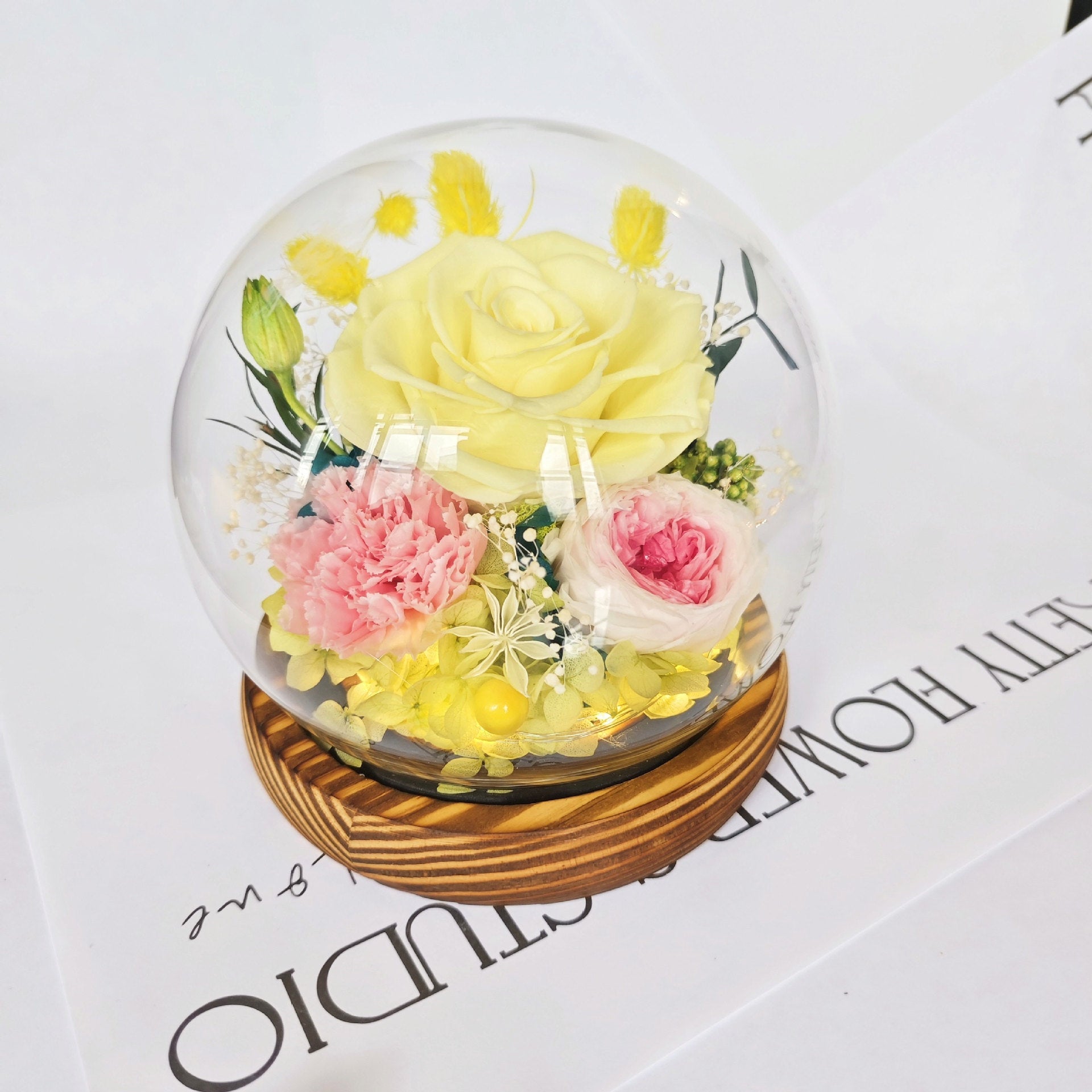 Preserved Real Rose Glass Dome Forever Rose Gift - Cherished Harbor Gifts