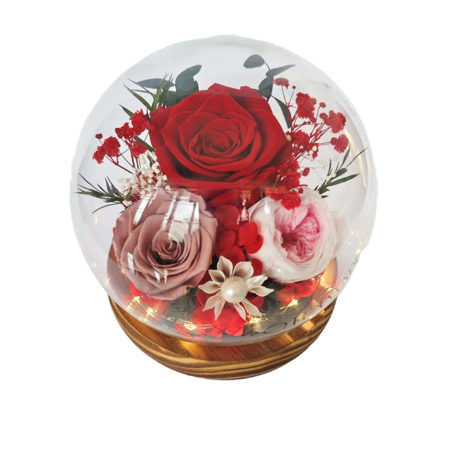 Preserved Real Rose Glass Dome Forever Rose Gift - Cherished Harbor Gifts