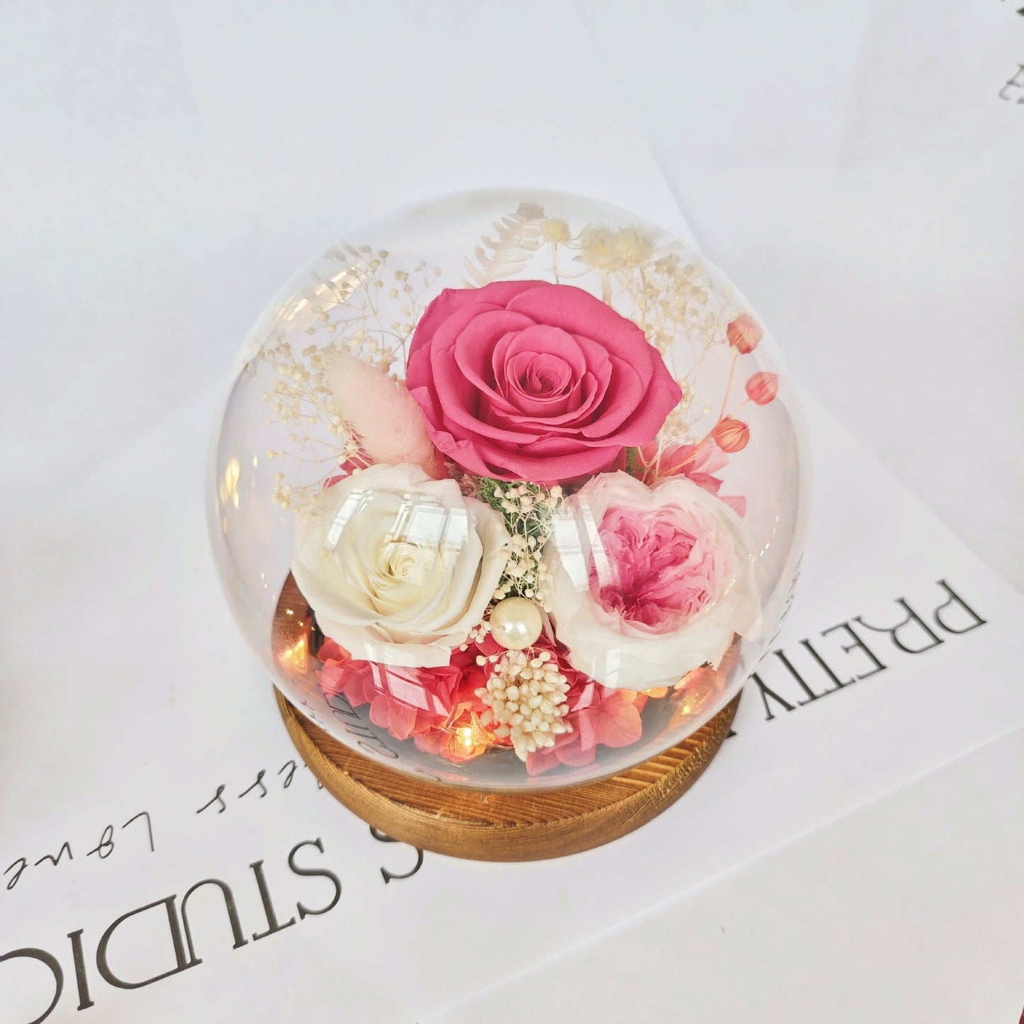 Preserved Real Rose Glass Dome Forever Rose Gift - Cherished Harbor Gifts