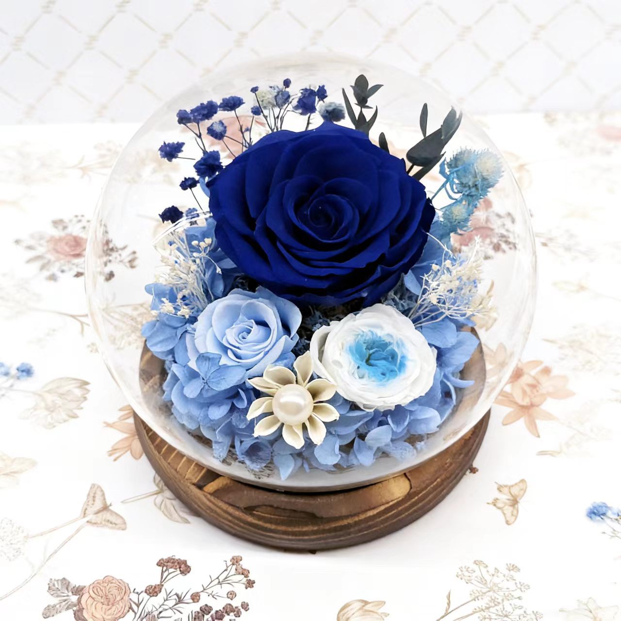 Preserved Real Rose Glass Dome Forever Rose Gift - Cherished Harbor Gifts