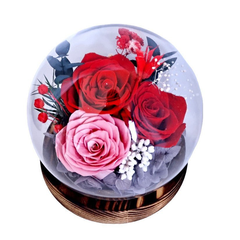 Preserved Real Rose Glass Dome Forever Rose Gift - Cherished Harbor Gifts