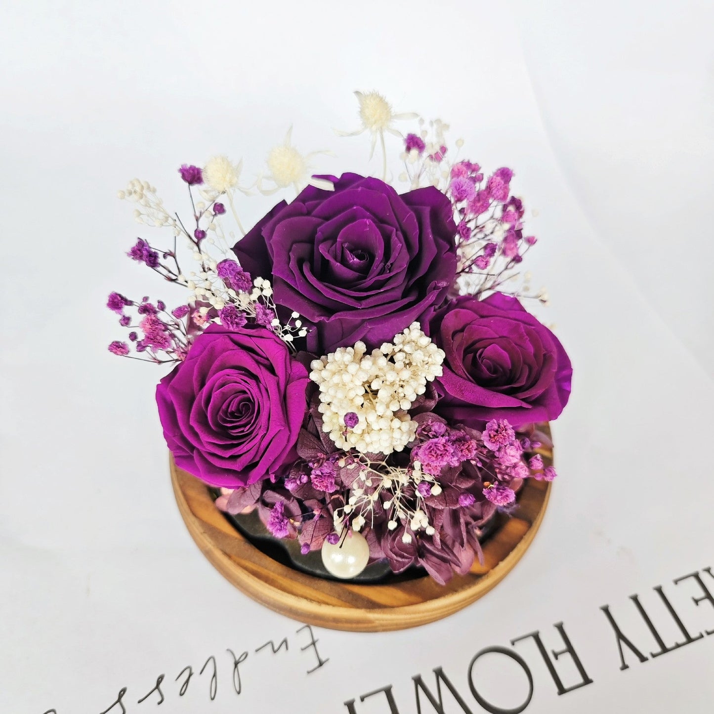 Preserved Real Rose Glass Dome Forever Rose Gift - Cherished Harbor Gifts