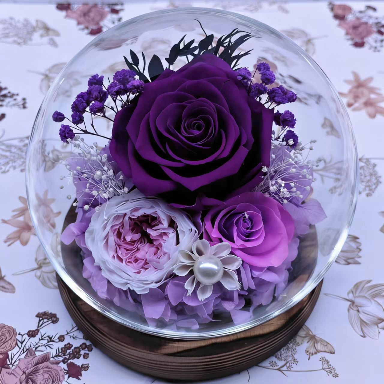 Preserved Real Rose Glass Dome Forever Rose Gift - Cherished Harbor Gifts