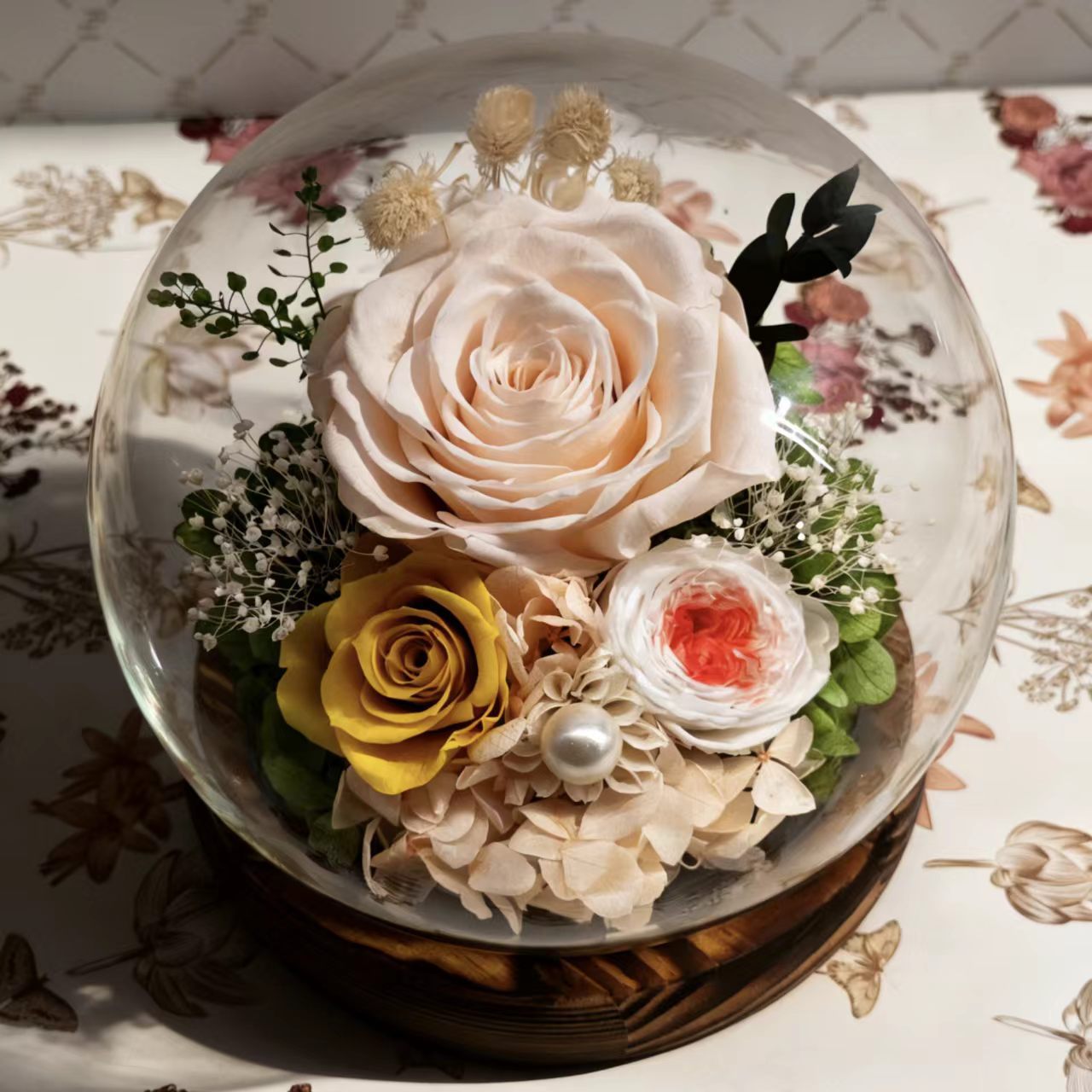 Preserved Real Rose Glass Dome Forever Rose Gift - Cherished Harbor Gifts