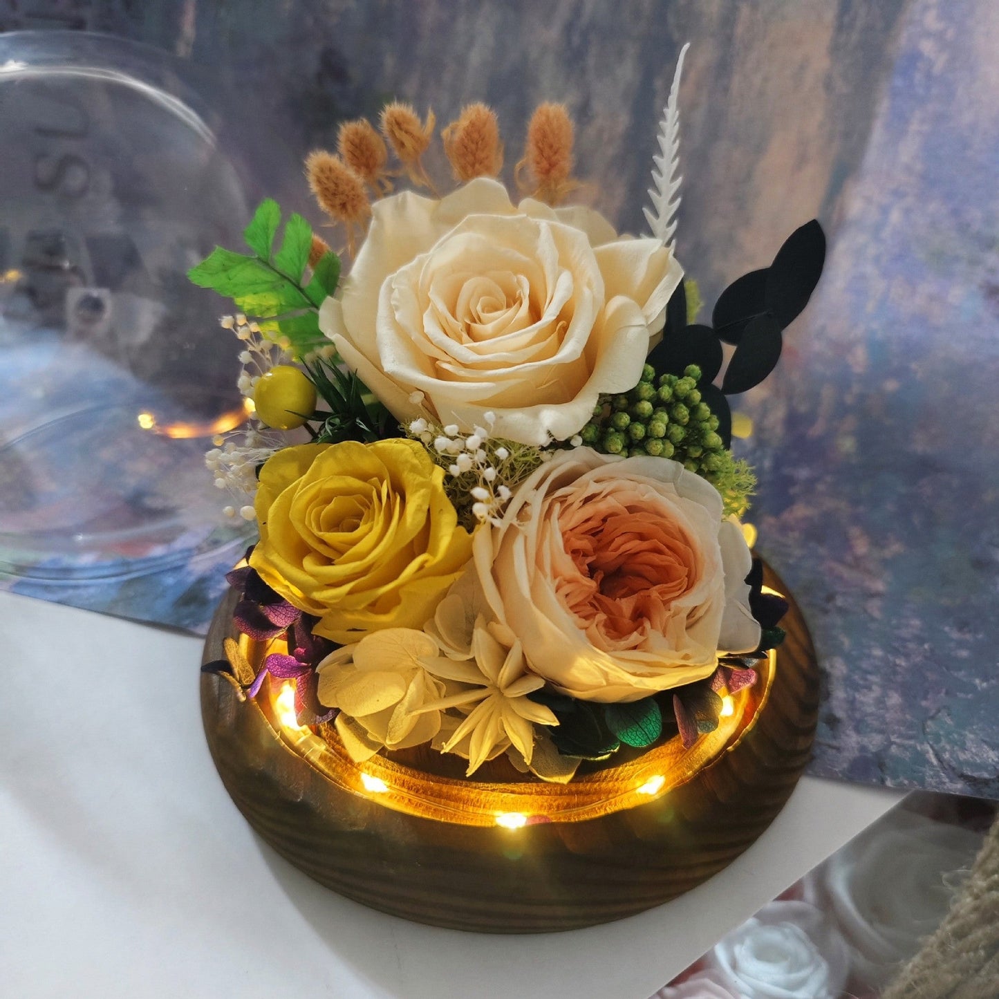 Preserved Real Rose Glass Dome Forever Rose Gift - Cherished Harbor Gifts