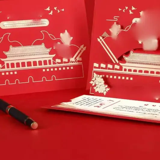 3D Gold Foil Card for Cultural Celebrations and Birthdays by TED