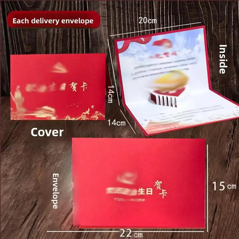 3D Gold Foil Card for Cultural Celebrations and Birthdays by TED