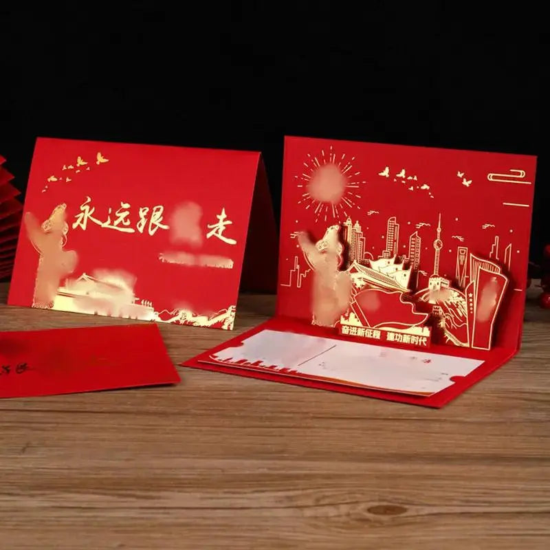 3D Gold Foil Card for Cultural Celebrations and Birthdays by TED