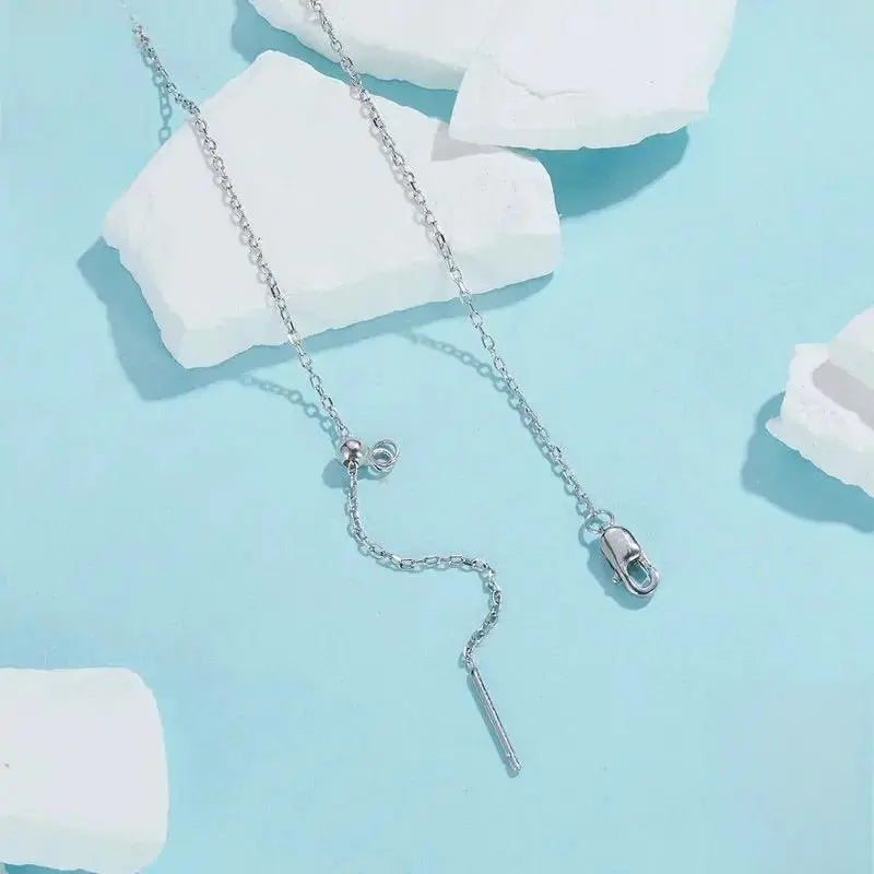 925 Sterling Silver Turquoise Silver Necklace | White Gold Plated Women's Pendant Jewelry by TED