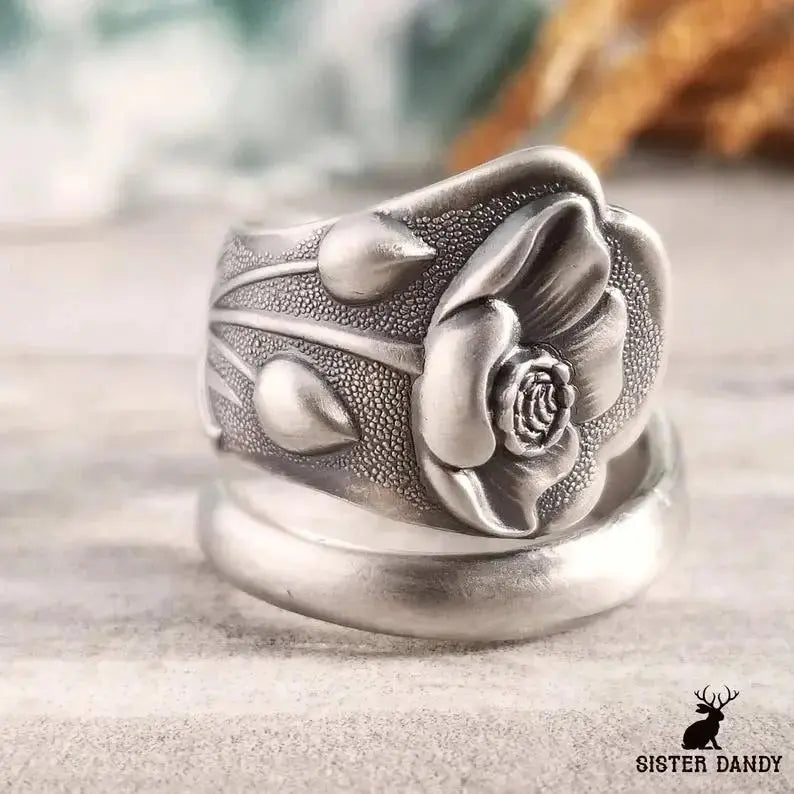 Adjustable Floral Statement Ring for Women - Unique Gift by CHG-IJ