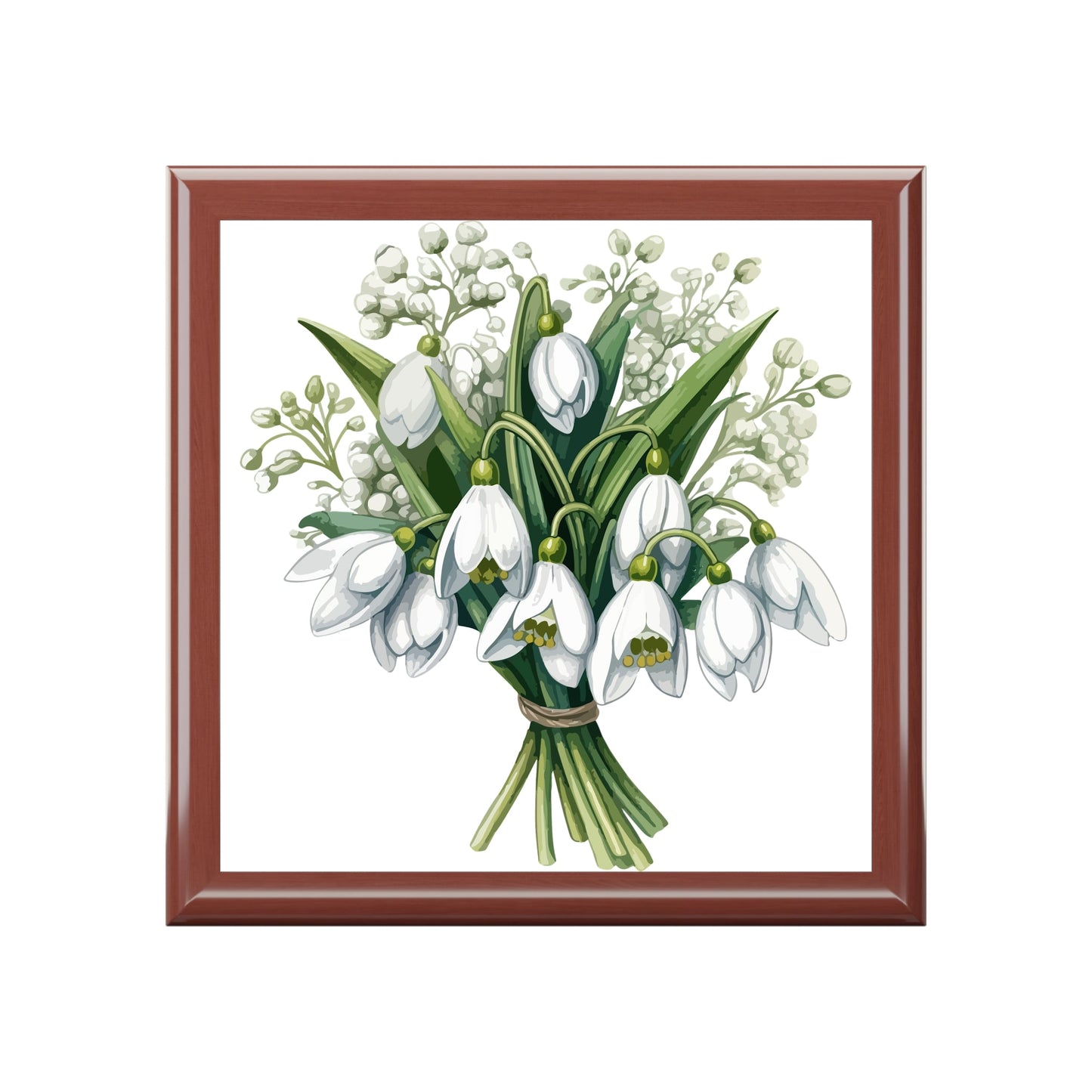 Snowdrop Bouquet Jewelry Box — Floral Jewelry Box for Her - Cherished Harbor Gifts