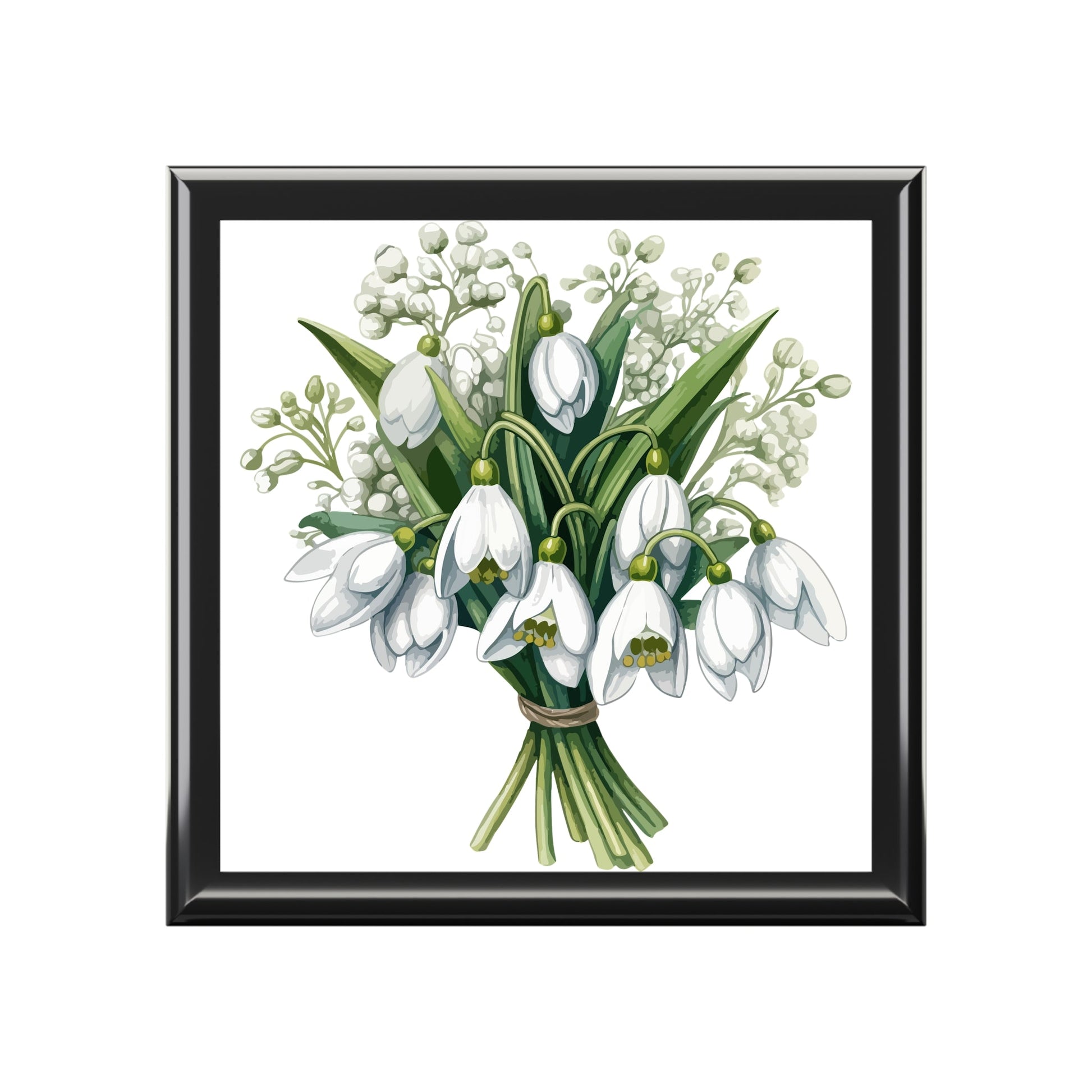 Snowdrop Bouquet Jewelry Box — Floral Jewelry Box for Her - Cherished Harbor Gifts