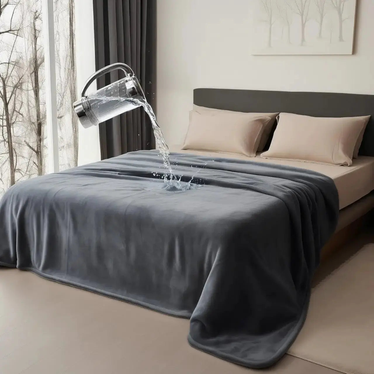 Waterproof Flannel Blanket for Couples and Pet Lovers by TED