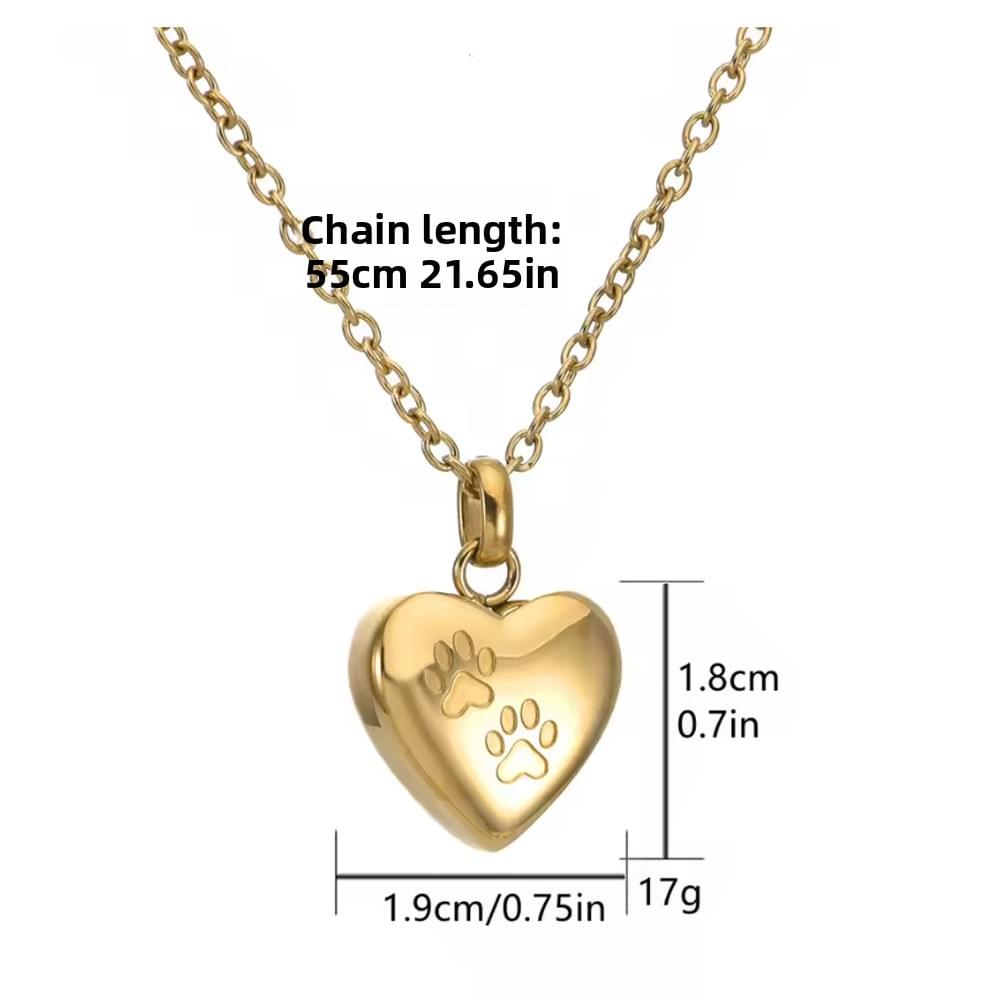 Stainless Steel Heart Pet Memorial Ashes Pendant - Cherished Harbor Gifts
