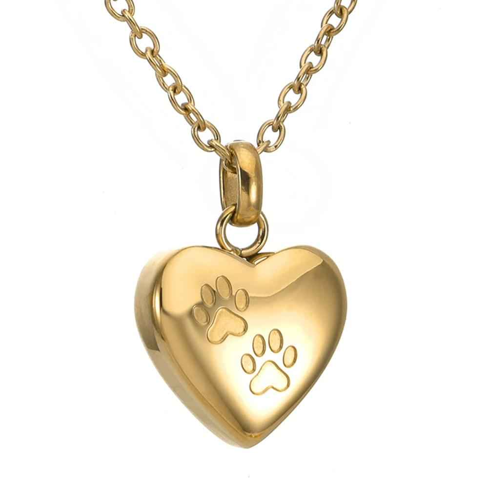 Stainless Steel Heart Pet Memorial Ashes Pendant - Cherished Harbor Gifts