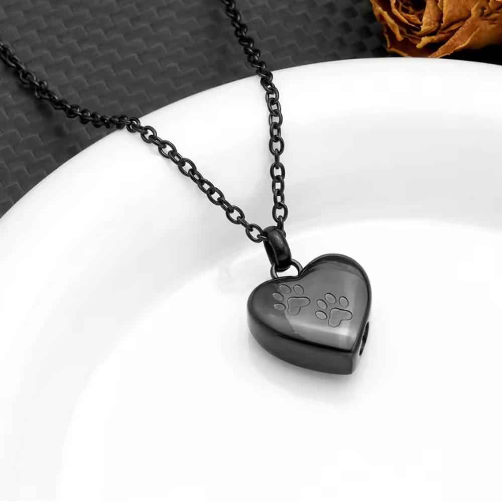 Stainless Steel Heart Pet Memorial Ashes Pendant - Cherished Harbor Gifts