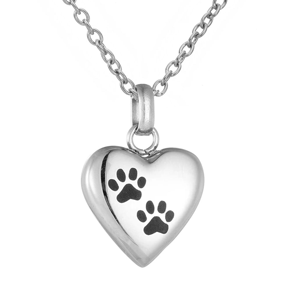 Stainless Steel Heart Pet Memorial Ashes Pendant - Cherished Harbor Gifts