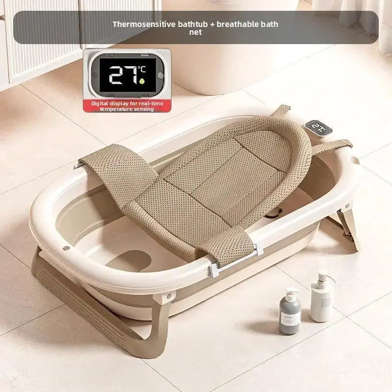 Portable Baby Bathtub with Temperature Display for Infants by TED