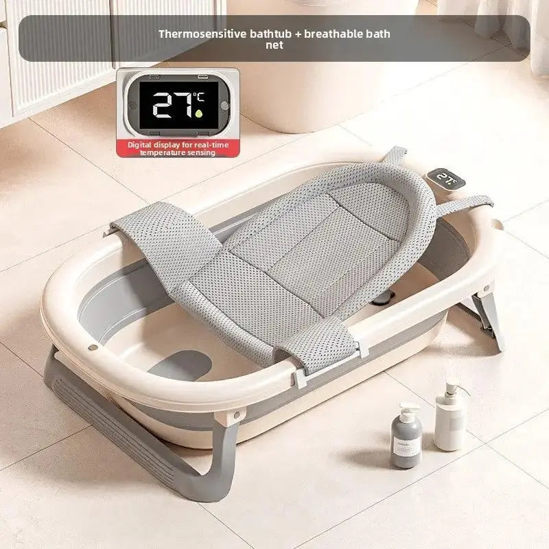 Portable Baby Bathtub with Temperature Display for Infants by TED