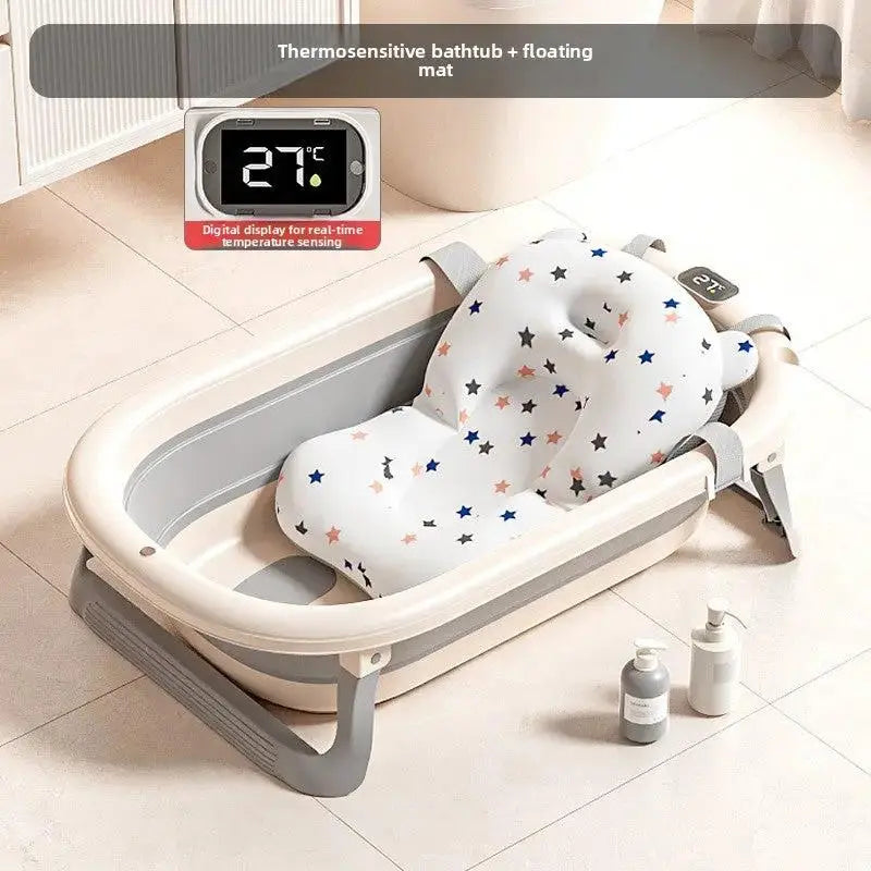 Portable Baby Bathtub with Temperature Display for Infants by TED