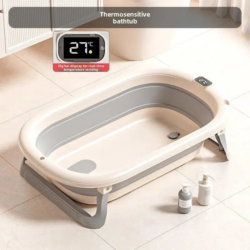 Portable Baby Bathtub with Temperature Display for Infants by TED