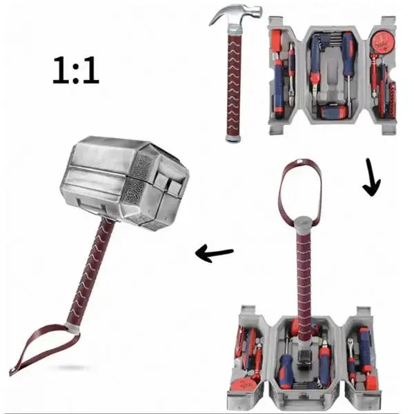 Thor Hammer Tool Kit - Unique Household Tool Set Gift by MAX