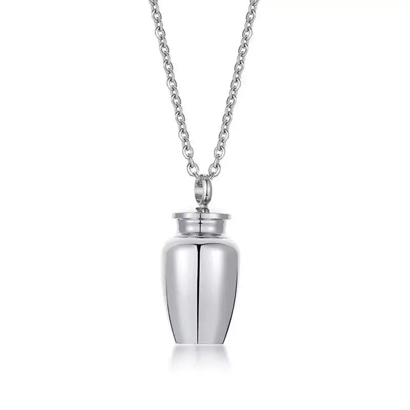 Titanium Steel Memorial Urn Necklace - Cherished Harbor Gifts