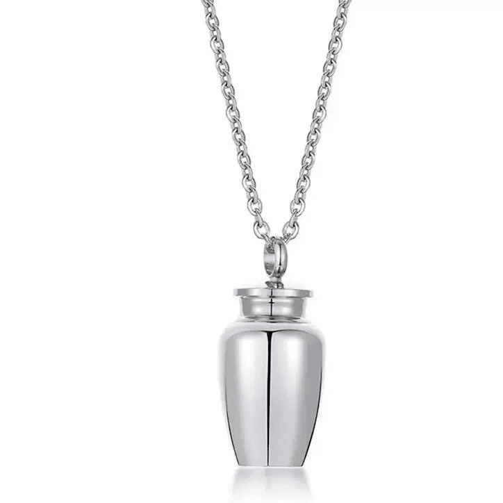 Titanium Steel Memorial Urn Necklace - Cherished Harbor Gifts