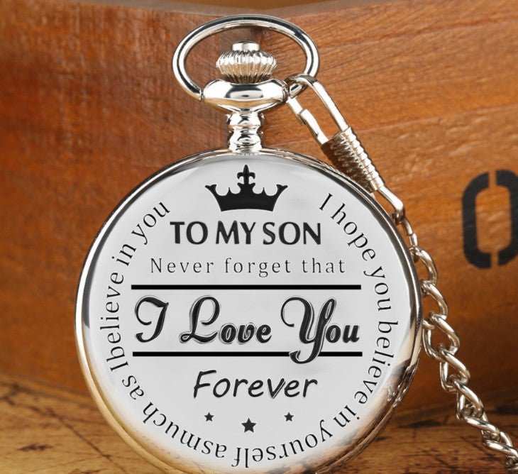 To My Son Engraved Vintage Pocket Watch Gift - Cherished Harbor Gifts