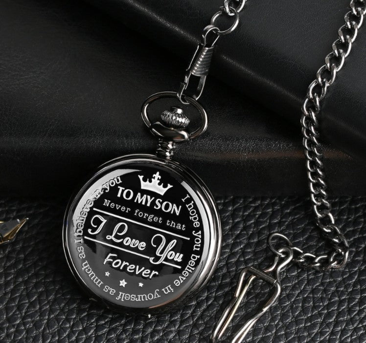 To My Son Engraved Vintage Pocket Watch Gift - Cherished Harbor Gifts