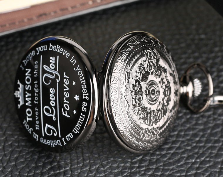 To My Son Engraved Vintage Pocket Watch Gift - Cherished Harbor Gifts