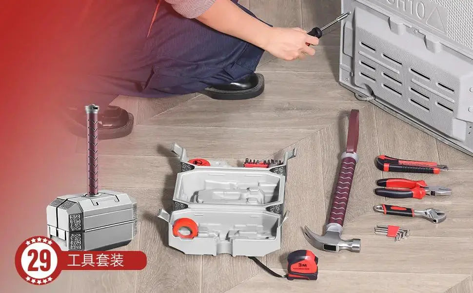 Thor Hammer Tool Kit - Unique Household Tool Set Gift by MAX