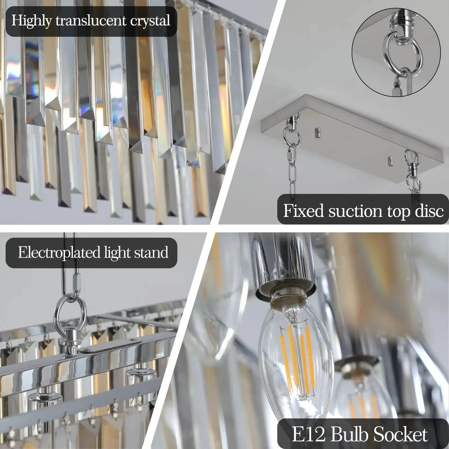 Modern Oval K9 Crystal Chandelier | Luxury 39.4" Ceiling Light Fixture by Cherished Harbor Gifts by EPR