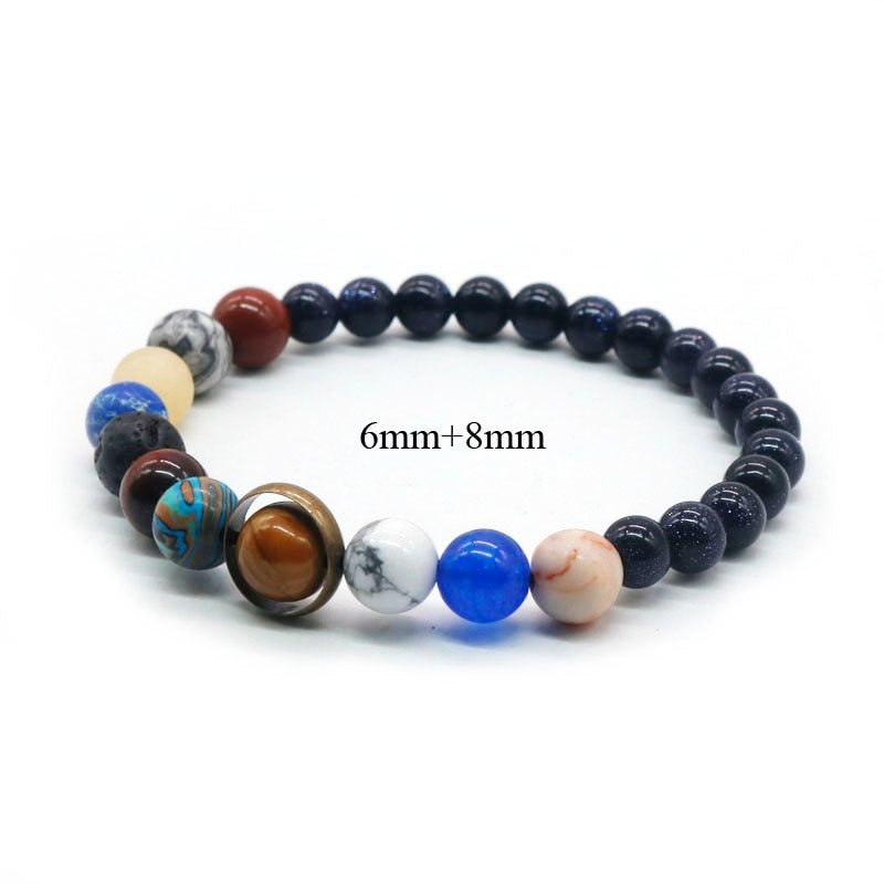 Universe Solar System Natural Stone Planet Bracelet For Men - Cherished Harbor Gifts
