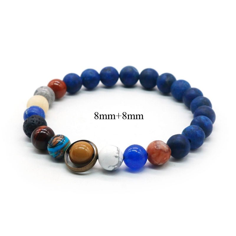 Universe Solar System Natural Stone Planet Bracelet For Men - Cherished Harbor Gifts